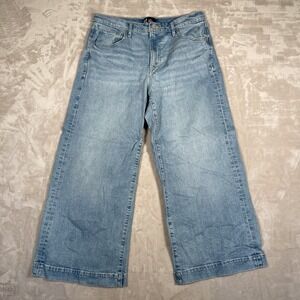 GAP Denim Women's Jeans High Rise Wide Leg Crop Denim Casual 14_32 Blue